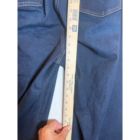 Women’s Dark Wash Wide Leg Jeans High Rise Relaxed Fit Stretch DenimWaist - Picture 5 of 7